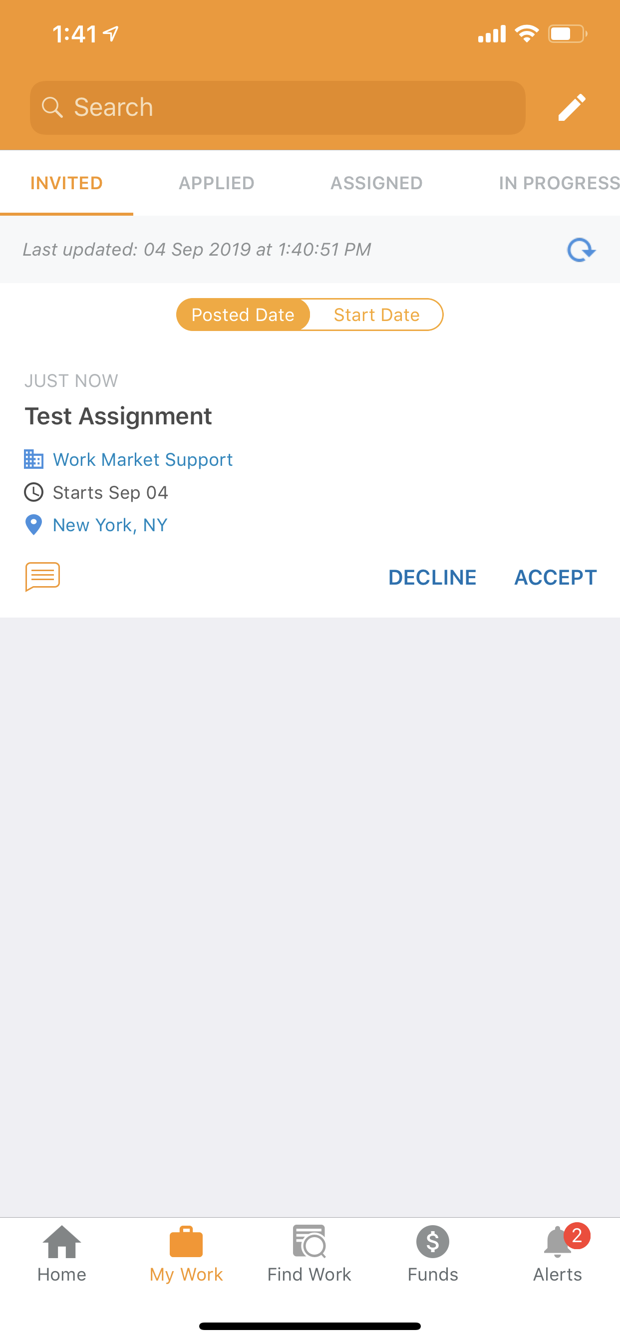accept my assignment